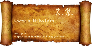 Kocsis Nikolett névjegykártya